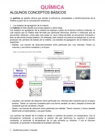 QUÍMICA ALGUNOS CONCEPTOS BÁSICOS. Página 1