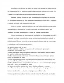 ESTADISTICA DESCRIPTIVA RECOPILACION	CLASIFICACION	PRESENTACION	DESCRIPCION. Página 1
