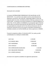 CLASIFICACION DE LA INFORMACION CONTABLE. Página 1