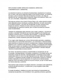REFLEXIONES SOBRE DERECHOS HUMANOS, DERECHOS FUNDAMENTALES Y GARANTÍAS. Página 1
