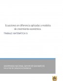Ecuaciones en diferencia aplicadas a modelos de crecimiento económico