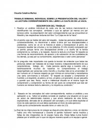 La Culpa es de la Vaca” - Tareas - Claudia Muñoz La Culpa es de la Vaca” - Tareas - Claudia Muñoz