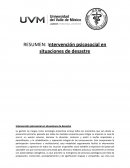 Intervención psicosocial en situaciones de desastre