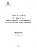 LEY NÚM. 21.100 “Prohíbe la entrega de bolsas plásticas de comercio en todo el territorio nacional”