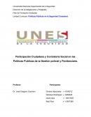 Participación Ciudadana y Contraloría Social en las Políticas Publicas de la Gestión policial y Penitenciaria