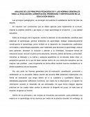 ANALISIS DE LOS PRINCIPIOS PEDAGÓGICOS Y LAS NORMAS GENERALES PARA LA EVALUACION