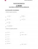 GUÍA DE MATEMATICA. FACTORES Y PRODUCTOS ALGEBRAICOS
