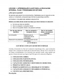 LECCION 1. APRENDIZAJES CLAVE PARA LA EDUCACION INTEGRAL. PLAN Y PROGRAMAS DE ESTUDIO