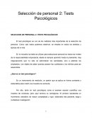 SELECCION DE PERSONAL 2: TESTS PSICOLÓGICOS