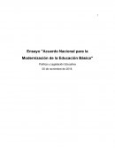 Ensayo "Acuerdo Nacional para la Modernización de la Educación Básica"