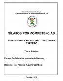 SÍLABOS POR COMPETENCIAS INTELIGENCIA ARTIFICIAL Y SISTEMAS EXPERTO