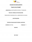 PRODUCCIÓN DE AMONIACO EN EL LABORATORIO DEL COLEGIO