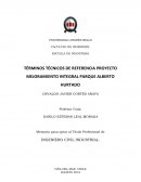 TÉRMINOS TÉCNICOS DE REFERENCIA PROYECTO MEJORAMIENTO INTEGRAL PARQUE ALBERTO HURTADO