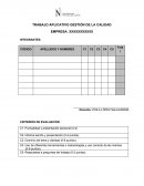 TRABAJO APLICATIVO GESTIÓN DE LA CALIDAD