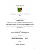 Convivencia en las familias y su influencia en el aprendizaje de los estudiantes de primer ciclo de secundaria