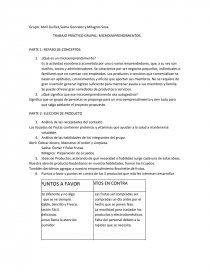 TRABAJO PRÁCTICO GRUPAL: MICROEMPRENDIMIENTOS. Página 1