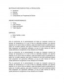 MATERIALES NECESARIOS PARA LA PRODUCCIÓN