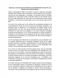Alcances y nuevos retos encontrados en la implementación de las TIC. Página 1