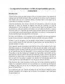 La migración Venezolana y la falta de oportunidades para los ecuatorianos