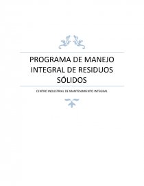 PROGRAMA DE MANEJO INTEGRAL DE RESIDUOS SÓLIDOS. Página 1