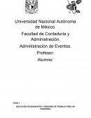 SELECCIÓN DE BANQUETES Y SESIONES DE TRABAJO PARA UN CONGRESO