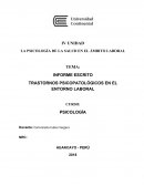 TRASTORNOS PSICOPATOLÓGICOS EN EL ENTORNO LABORAL