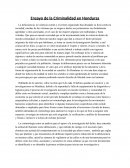 Ensayo de la Criminalidad en Honduras