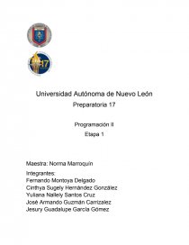 Preparatoria 17 Programación II. Página 1