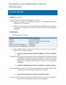 Desarrollo de Habilidades para el Aprendizaje . PLAN DE MEJORA