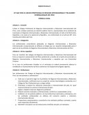 PROYECTO DE LEY , NEGOCIOS INTERNACIONALES Y RELACIONES INTERNACIONALES