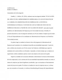EVALUACIÓN DEL IMPACTO DEL EMPRENDIMIENTO EMPRESARIAL EN LOS ESTUDIANTES DE LA CARRERA DE ADMINISTRACIÓN DE EMPRESAS. Página 1