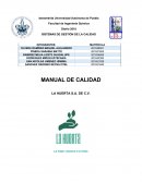 MANUAL DE CALIDAD LA HUERTA S.A. DE C.V.