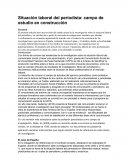 Situación laboral del periodista: campo de estudio en construcción