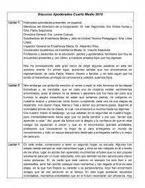 Discurso Apoderados Cuarto Medio 2018. Página 1