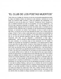 RESUMEN: “EL CLUB DE LOS POETAS MUERTOS” - Documentos de Investigación -  Aldo Avila Gonzalez