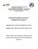 “Impacto De La Reforma Política Electoral Del 2014 En Las Elecciones Locales Del Estado De Zacatecas”