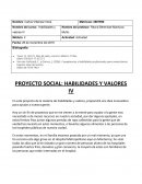 PROYECTO SOCIAL: HABILIDADES Y VALORES IV