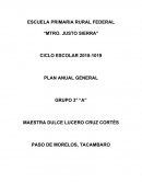 ESCUELA PRIMARIA RURAL FEDERAL “MTRO. JUSTO SIERRA” CICLO ESCOLAR 2018-1019