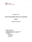 Fuerza hidrostática sobre una superficie plana. Mecánica de fluidos