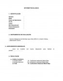 INFORME PSICOLOGICO Test de Inteligencia de Wechsler para niños WISC III