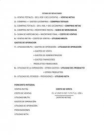 ADMON FINANCIERA. ESTADO DE RESULTADOS. Página 1