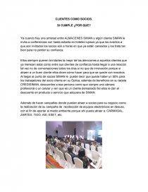 CLIENTES COMO SOCIOS. SI CUMPLE ¿POR QUE?. Página 1