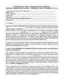 PODER ESPECIAL PARA LA ADQUISICION DE UN INMUEBLE