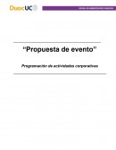 Propuesta de evento. Programación de actividades corporativas