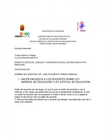 BASES FILOSÓFICAS, LEGALES Y ORGANIZATIVAS DEL SISTEMA EDUCATIVO MEXICANO. Página 1