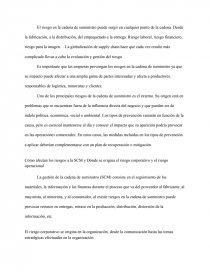 Cómo afectan los riesgos a la SCM y Dónde se origina el riesgo corporativo y el riesgo operacional. Página 1