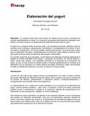 Proceso Elaboración del yogurt