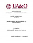 Identificación de materiales de laboratorio