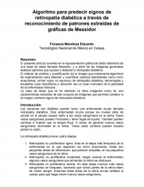 Algoritmo para predecir signos de retinopatía diabética. Página 1