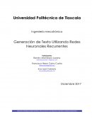 Generación de Texto Utilizando Redes Neuronales Recurrentes